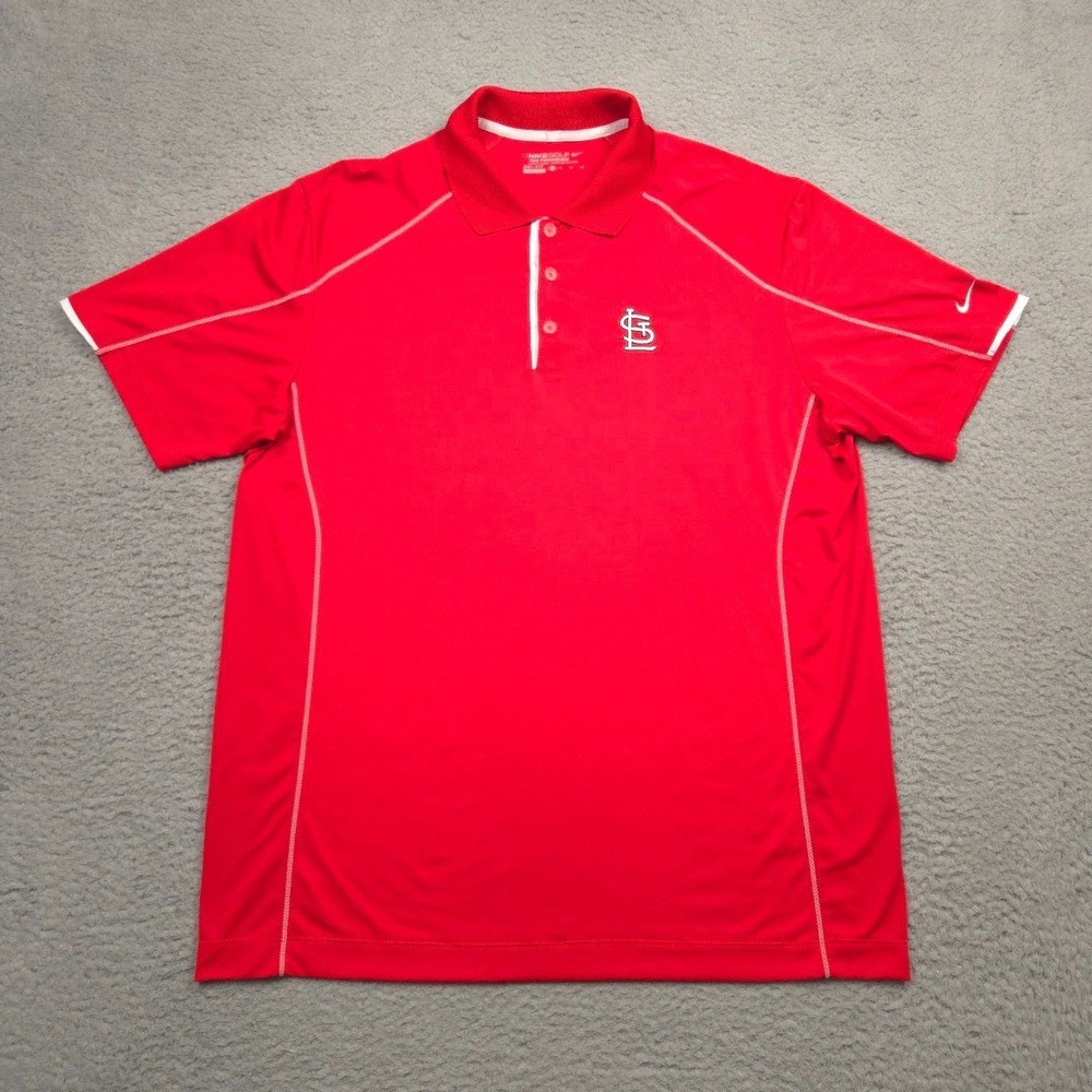Nike Golf Dri-FIT St. Louis Cardinals Polo Shirt Red Men XL MLB